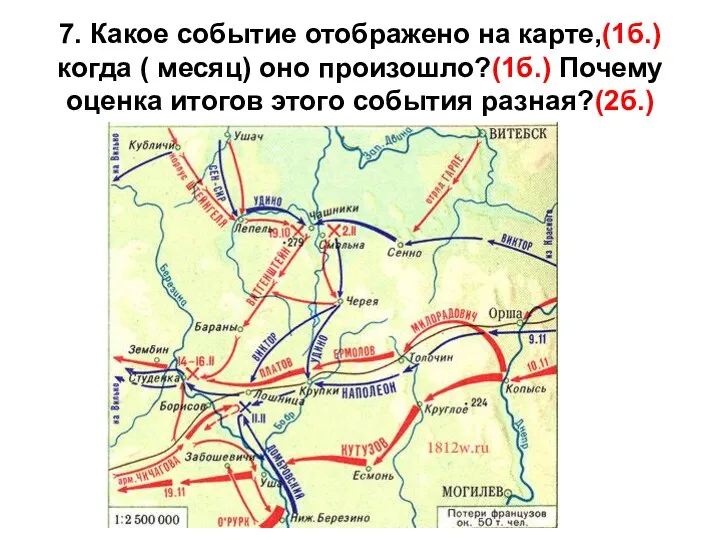 7. Какое событие отображено на карте,(1б.) когда ( месяц) оно произошло?(1б.) Почему