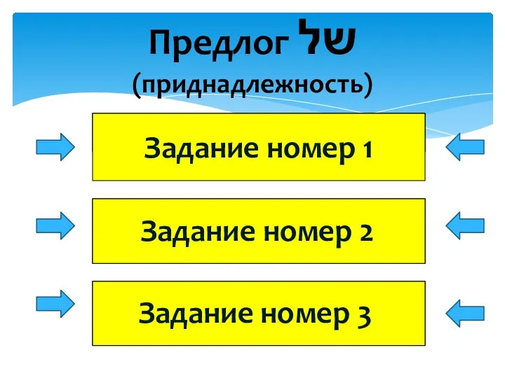 Предлог של (приднадлежность) Задание номер 2 Задание номер 3