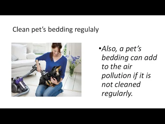 Clean pet’s bedding regulaly Also, a pet’s bedding can add to the