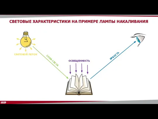 СВЕТОВЫЕ ХАРАКТЕРИСТИКИ НА ПРИМЕРЕ ЛАМПЫ НАКАЛИВАНИЯ СВЕТОВОЙ ПОТОК СИЛА СВЕТА ОСВЕЩЕННОСТЬ ЯРКОСТЬ