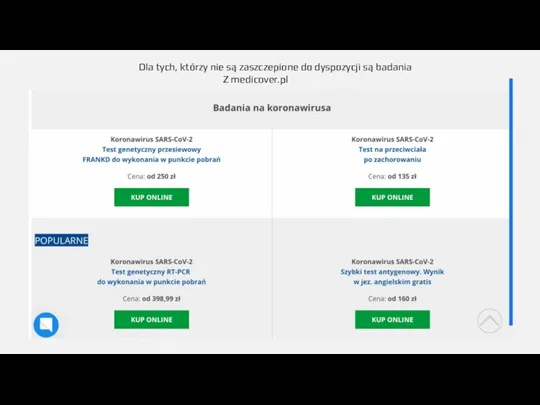 Dla tych, którzy nie są zaszczepione do dyspozycji są badania Z medicover.pl