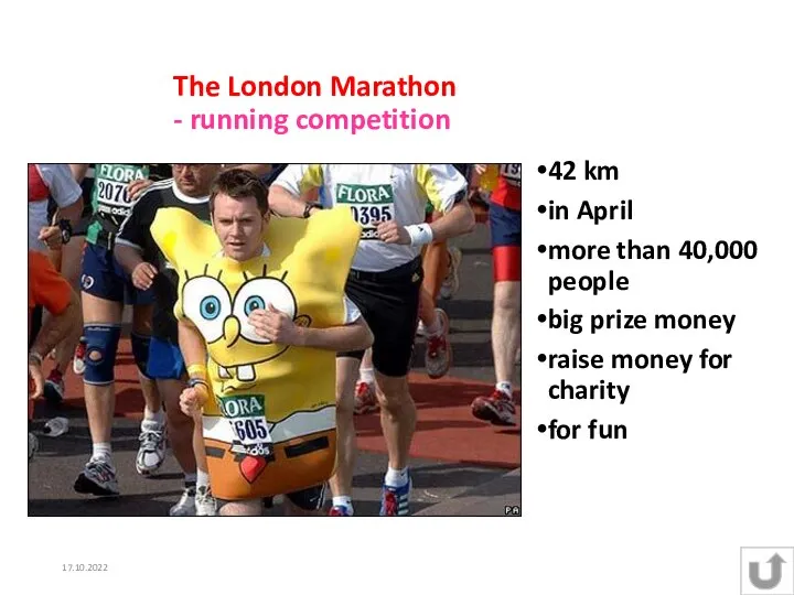 17.10.2022 The London Marathon - running competition 42 km in April more