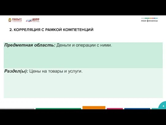 2. КОРРЕЛЯЦИЯ С РАМКОЙ КОМПЕТЕНЦИЙ ….. …..