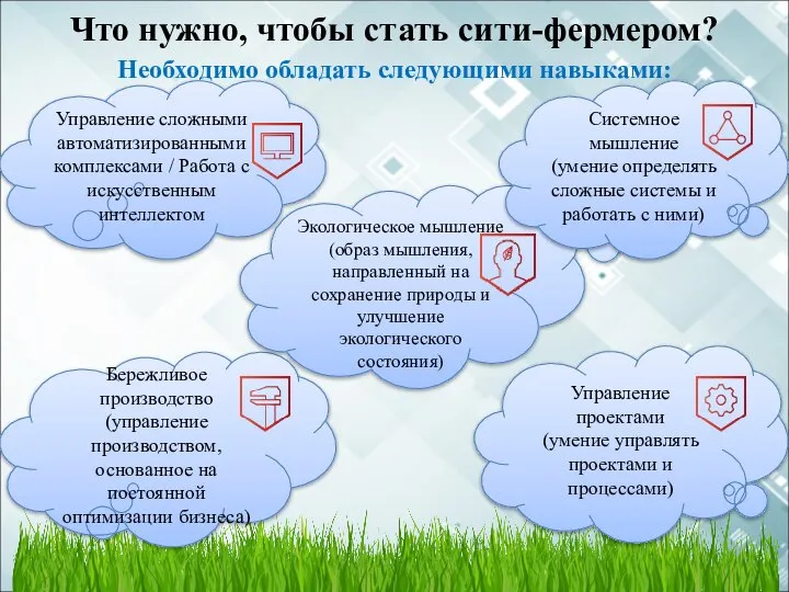 Что нужно, чтобы стать сити-фермером? Необходимо обладать следующими навыками: Управление проектами (умение