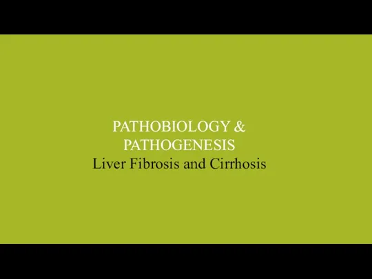 PATHOBIOLOGY & PATHOGENESIS Liver Fibrosis and Cirrhosis