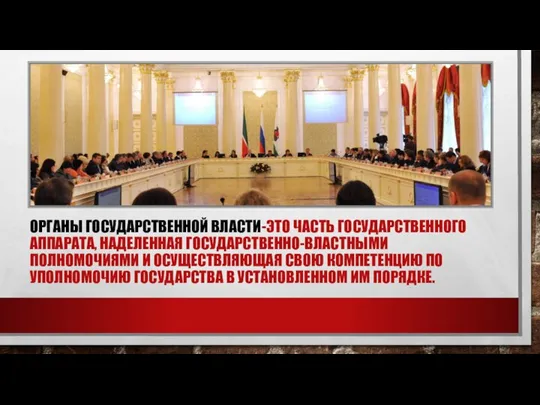 ОРГАНЫ ГОСУДАРСТВЕННОЙ ВЛАСТИ-ЭТО ЧАСТЬ ГОСУДАРСТВЕННОГО АППАРАТА, НАДЕЛЕННАЯ ГОСУДАРСТВЕННО-ВЛАСТНЫМИ ПОЛНОМОЧИЯМИ И ОСУЩЕСТВЛЯЮЩАЯ СВОЮ