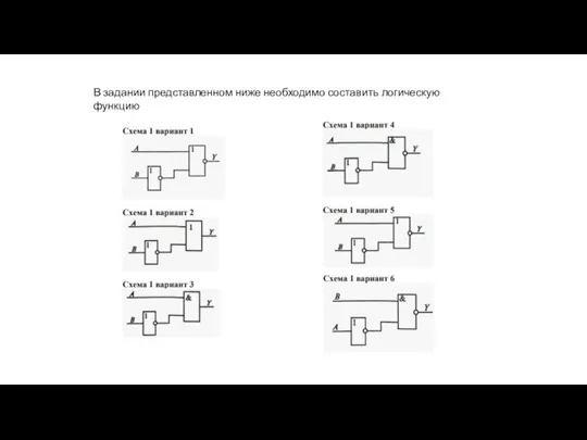 В задании представленном ниже необходимо составить логическую функцию