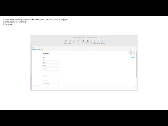 Notes: sidebar disappears sometimes when the dropdown is toggled Figma section: N2 and S1 Examples: