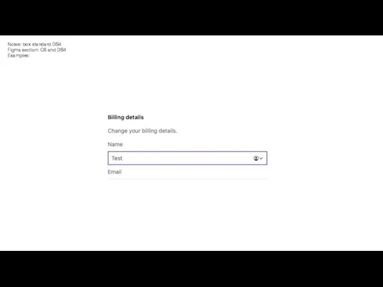 Notes: box standard DS4 Figma section: C6 and DS4 Examples:
