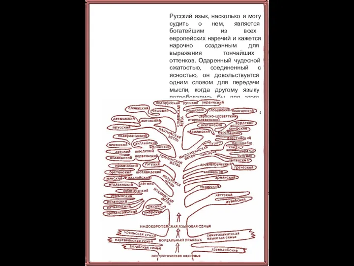 Русский язык, насколько я могу судить о нем, является богатейшим из всех