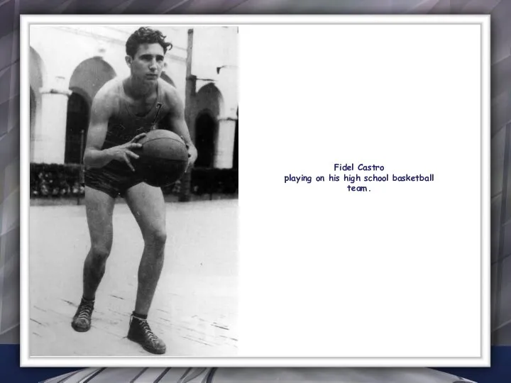 Fidel Castro playing on his high school basketball team.