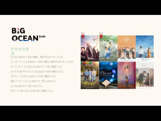 [내일] 2022년 4월 MBC, NETFLIX 동시 방영 [그 해 우리는] 2022년 12월