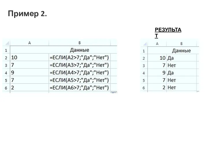 Пример 2. РЕЗУЛЬТАТ