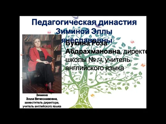 Педагогическая династия Зиминой Эллы Вячеславовны Букина Роза Абдрахмановна, директор школы №14, учитель