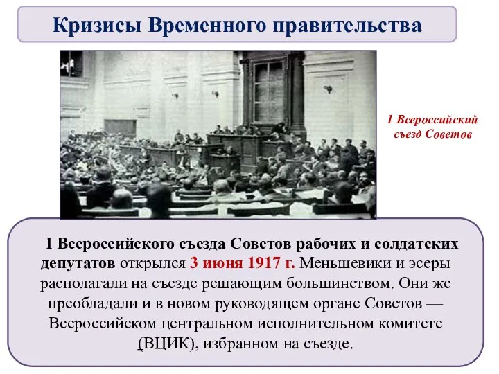 I Всероссийского съезда Советов рабочих и солдатских депутатов открылся 3 июня 1917