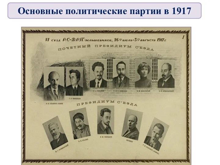 Основные политические партии в 1917