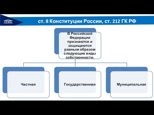 ст. 8 Конституции России, ст. 212 ГК РФ