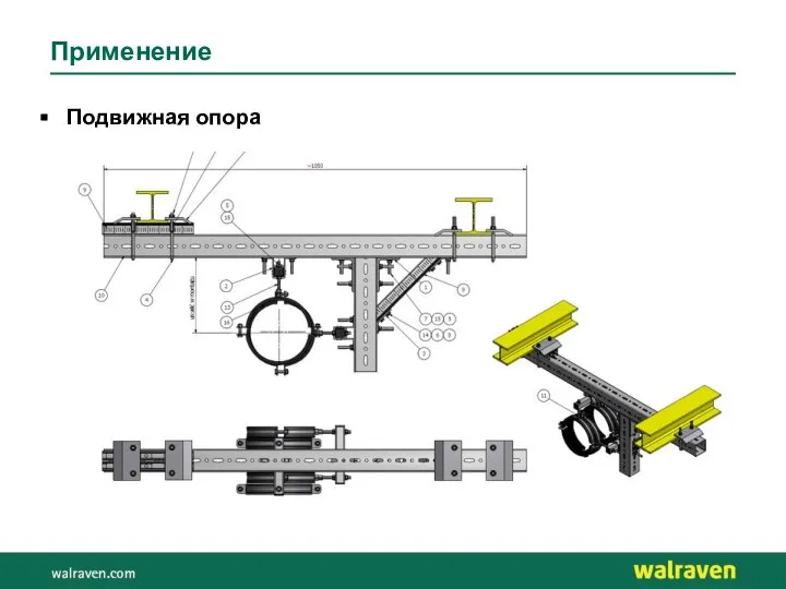 Применение Подвижная опора