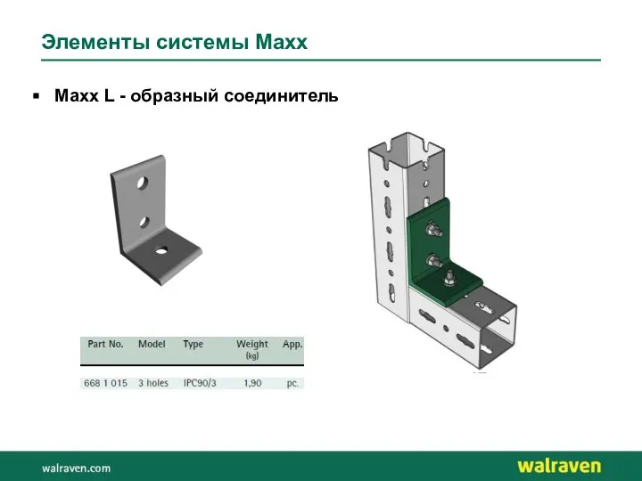 Элементы системы Maxx Maxx L - образный соединитель