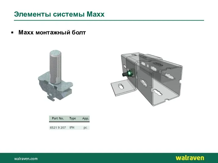 Элементы системы Maxx Maxx монтажный болт