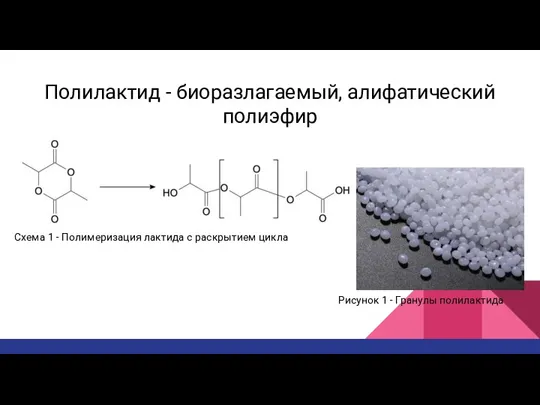 Полилактид - биоразлагаемый, алифатический полиэфир Схема 1 - Полимеризация лактида с раскрытием