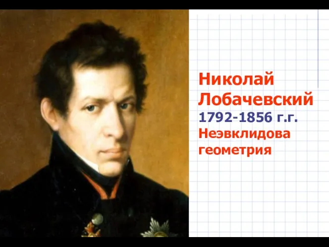 Николай Лобачевский 1792-1856 г.г. Неэвклидова геометрия