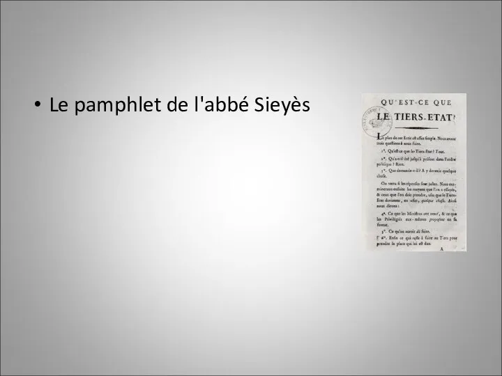 Le pamphlet de l'abbé Sieyès