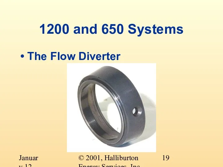 © 2001, Halliburton Energy Services, Inc. January 12, 2001 1200 and 650 Systems The Flow Diverter