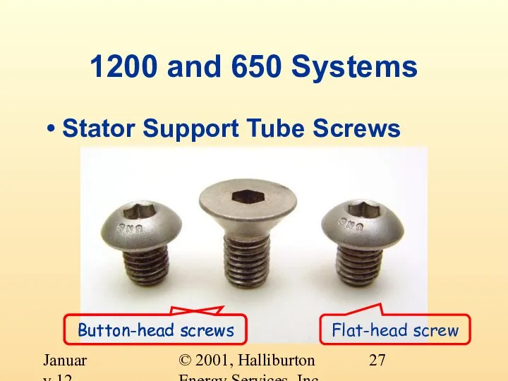 © 2001, Halliburton Energy Services, Inc. January 12, 2001 1200 and 650