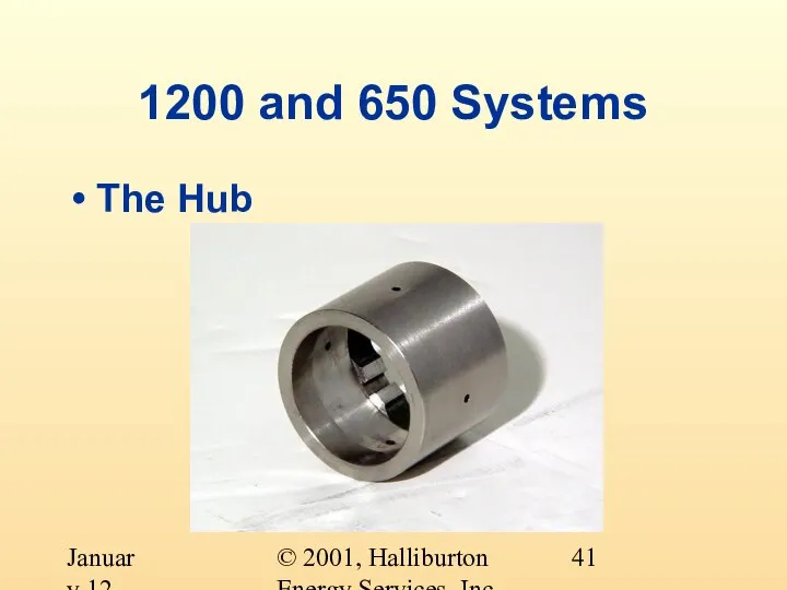 © 2001, Halliburton Energy Services, Inc. January 12, 2001 1200 and 650 Systems The Hub