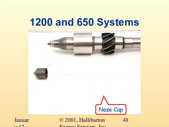© 2001, Halliburton Energy Services, Inc. January 12, 2001 1200 and 650 Systems Nose Cap