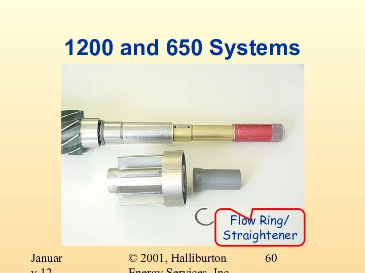 © 2001, Halliburton Energy Services, Inc. January 12, 2001 1200 and 650 Systems Flow Ring/ Straightener