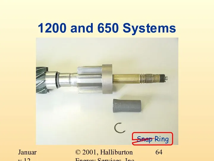 © 2001, Halliburton Energy Services, Inc. January 12, 2001 1200 and 650 Systems Snap Ring