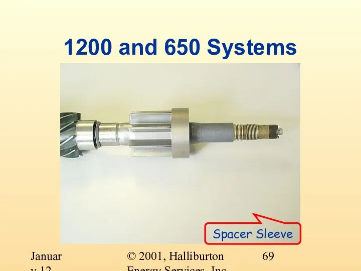 © 2001, Halliburton Energy Services, Inc. January 12, 2001 1200 and 650 Systems Spacer Sleeve