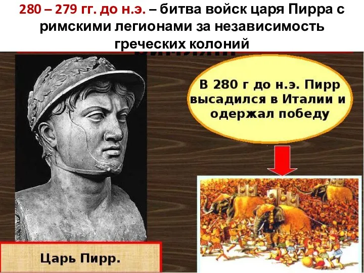 280 – 279 гг. до н.э. – битва войск царя Пирра с