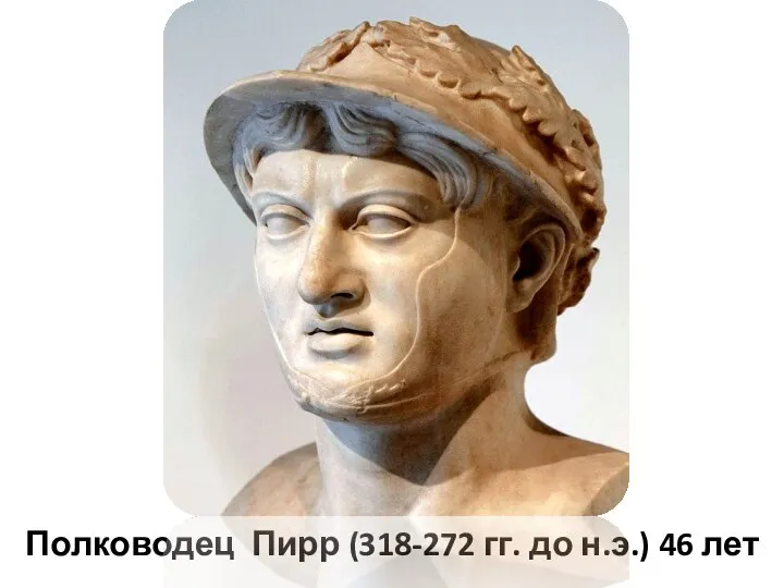 Полководец Пирр (318-272 гг. до н.э.) 46 лет