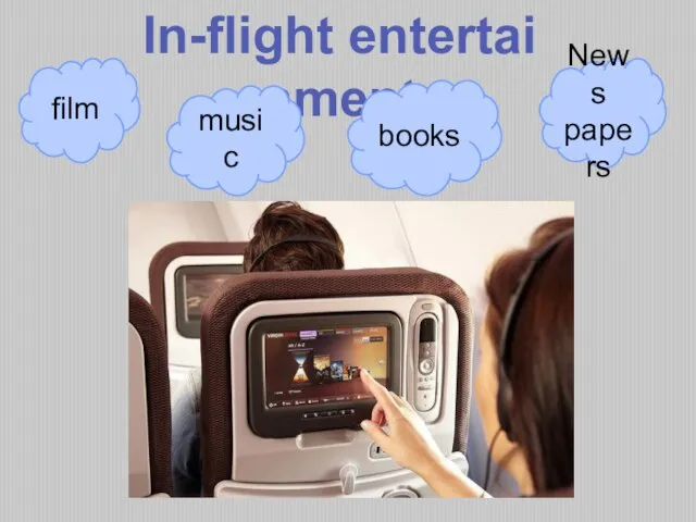 In-flight entertainment film music books News papers