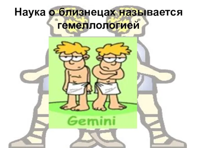 Наука о близнецах называется гемеллологией