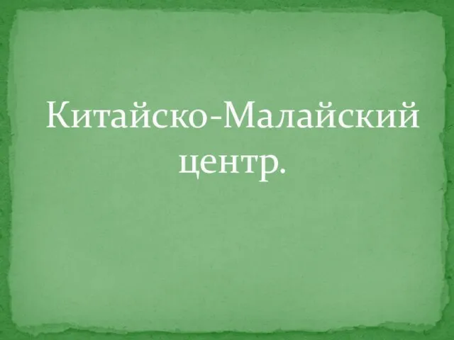 Китайско-Малайский центр.