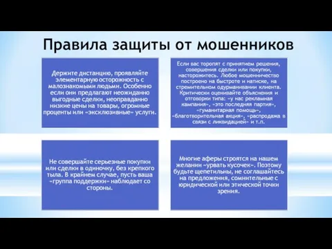 Правила защиты от мошенников