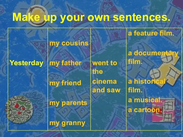 Make up your own sentences.