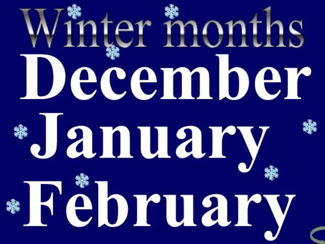 January February December Winter months