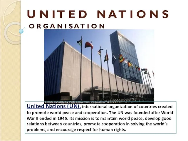 Презентация на тему The United Nations