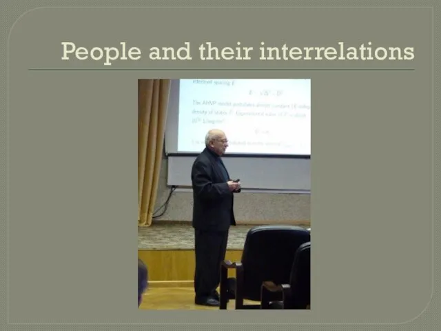 People and their interrelations