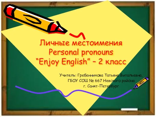 Личные местоимения Personal pronouns “Enjoy English” – 2 класс Учитель: Гребенникова Татьяна