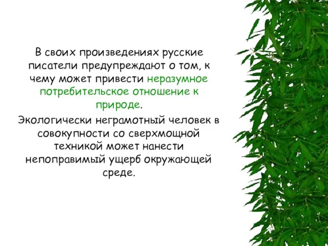 В своих произведениях русские писатели предупреждают о том, к чему может привести