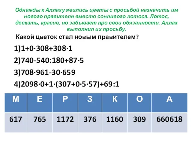 Однажды к Аллаху явились цветы с просьбой назначить им нового правителя вместо