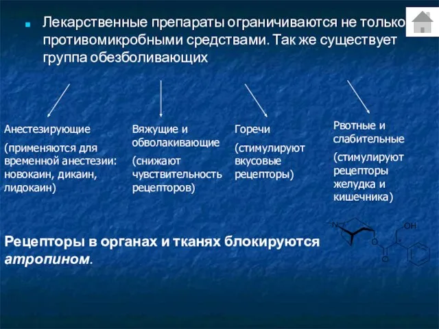 Лекарственные препараты ограничиваются не только противомикробными средствами. Так же существует группа обезболивающих