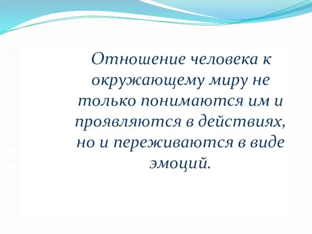 Отношение человека к окружающему миру не только понимаются им и проявляются в