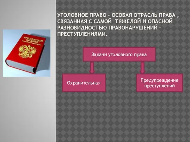 Уголовное право – особая отрасль права , связанная с самой тяжелой и